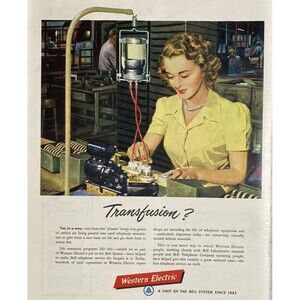 Western Electric "Transfusion-programs Help Bell Systems" Vintage Print Ad 1951